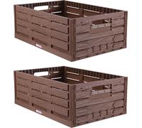 Boîte pliante aspect bois - 60cm x 40cm ( 2 pièces )
