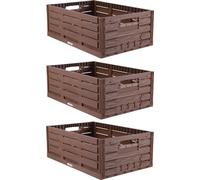Boîte pliante aspect bois - 60cm x 40cm ( 3 pièces )