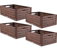 Boîte pliante aspect bois - 60cm x 40cm ( 4 pièces )