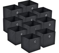 Boîte pliante, lot de 10 Boîte de rangement 30x30x28 cm Boîte pliante Organiseur non tissé Noir [en.casa]