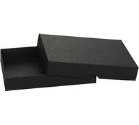Boîte pliante pour 10 x 15 x 2,5 cm, noir, couvercle, carton recyclé - lot de 10