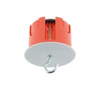 Zenitech - Boîte Point de Centre Murs Creux Placo Ø65 x 50 mm - Rouge - Pour Installation Luminaire Plafond - Crochet Inclus - Résistance au Feu 850° - Supporte Charge 25 kg - Perçage Ø67 mm