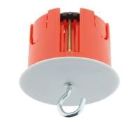 Zenitech - Boîte point de centre murs creux placo Ø65mm + crochet - Rouge