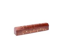 Boite Porte encens en bois motif Fleurs - 31 x 5.5 x 6 cm