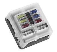 Boîte Porte-fusible à Lame 6 Circuits 12-36 V avec Bus Négatif, Indicateur LED Rouge, Accessoire de Voiture Universel pour Modèle ACB, ABS + Métal, comme sur L'image