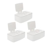 Boîte Porte-lingettes Humides à Bouton 3 Pièces en Pp Blanc | Poussette et Voyage, sans Odeur Étrange, Format Pratique pour Usage Quotidien