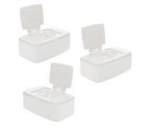 Boîte Porte-lingettes Humides à Bouton, Lot de 3, Pp Blanc | Format Portable, pour Voyage et Poussette, sans Odeur Étrange, Usage Quotidien Pratique