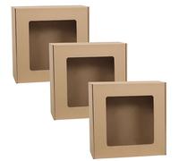 Boîte postale carrée avec fenêtre, coffret cadeau, cadeau 30x30x10 cm (x3)