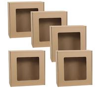 Boîte postale carrée avec fenêtre, coffret cadeau, cadeau 30x30x10 cm (x5)