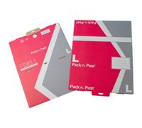 Boîte postale M, en carton, rouge / gris