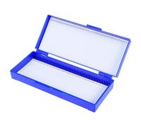 Boîte pour 50 lames de microscope, ABS bleu marine, autoclavable, facile à nettoyer, 20 x 8 x 3 cm