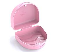 Boîte pour accolades, boîte à fermoir, boîte pour accolades, boîte de rangement pour appareils dentaires ou prothèses dentaires, 1 boîte KFO (rose).