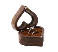 boîte pour alliance Boîte à bijoux en bois, boîte de rangement avec collection de bijoux, support intérieur souple, organisateur de bijoux à simple/Double fente, Style Vintage(2SS312789-DB)