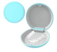 Boîte pour Appareils Dentaires,Boite a Dentier Portative,Boite Appareil Dentaire Orthodontie, Cas Rangement Appareil Dentaire,Étui à Prothèse Dentaire, Cas de Retenue pour Adulte Enfant Bleu