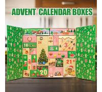 Boîte pour calendrier de l'Avent - 15,7 x 3,5 x 6,9 cm - Support de compte à rebours à 24 grilles - Friandises au chocolat - Tables à manger, étagères de bureau, présentoirs de rebord de fenêtre