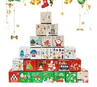 Boîte pour calendrier de l'Avent 2024, calendrier de l'Avent de Noël, boîtes à chiffres pour les jours fériés de l'Avent, 24 boîtes de compte à rebours de Noël vides, boîtes décoratives en carton pour