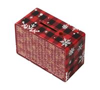 Boîte pour économiser de l'argent - Banque de pièces de Noël, tirelire pour économiser avec motif à carreaux rouge - pour enfants, garçons et filles, décoration de maison, bibliothèque, centre de