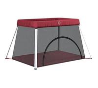 Boîte pour Enfants - Revera - Matelas Rouge - Tissu Lin - Lit de Voyage 2 en 1 - Confortable et Pratique