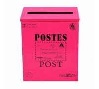 Boîte pour Lettres avec Ouverture Plate, Rouge Rose, | Style Vintage Décoratif, Boîte pour Lettres En Fer, Robuste, pour Porche