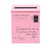 Boîte pour Lettres En Fer Plate, Rose, Texte S | Couvercle Incliné Protection, Facile à Installer, Boîte pour Lettres avec ouverture, pour Entrée, Porche, Jardin