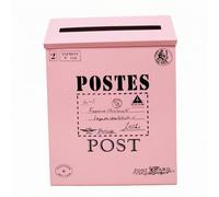 Boîte pour Lettres Murale Vintage, Rose, | Facile à Installer, Galvanisé, Boîte pour Lettres En Fer, pour Entrée, Jardin