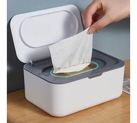 Boîte pour lingettes humides, boîte pour lingettes humides, boîte pour bébé avec joint en caoutchouc, design scellé, étanche à la poussière, protection efficace du papier toilette humide, pour la maison et le bureau (gris)