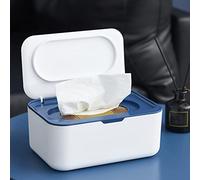 Boîte pour lingettes humides, boîte pour lingettes humides, boîte pour bébé avec joint en caoutchouc, design scellé, étanche à la poussière, protection efficace du papier toilette humide, pour la maison et le bureau (bleu)