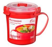 Boîte pour micro-ondes MEDIUM SOUP MUG, 650ml, rouge