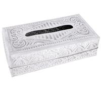 Boîte Pour Mouchoirs en Aluminium Gaufré, Porte-serviettes, Guru-Shop, Lebois, 7x25x13 cm