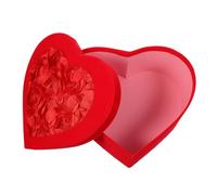 Boîte Présent Cœur Rouge en Papier Carton, Style Rose Romantique | Couvercle Inclus, Présentation Élégante pour Macarons, Fleurs et Souvenirs, pour Proposition