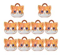 Boîte Présent en Papier Motif Chat Pliable 10 Pièces
