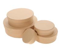Boîte Présent Ronde 5 Pièces en Carton Kaki pour Biscuits et Gâteaux