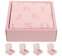 Boîte Présent Rose en Papier avec Couvercle Rabattable, Lot de 5 | Présentation Prête à Offrir, Protection du Contenu, pour Cartes Présents et Chocolats, Emballage Retail Soigné