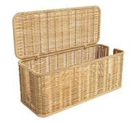 Boîte radieuse de câble en rotin | Boîte de gestion des câbles d'extension | Boîte d'organisateurs de fil rustique | Sous Boîte à organisation du câble de bureau pour les fils de télévision