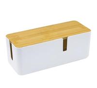 Boîte Range Câbles Grande - Cache Multiprises et Chargeurs, Boite Cache Cable pour Le Bureau et la Maison, Blanc, 30 x 12 x 12 cm