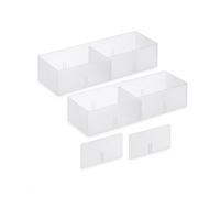 Boîte Rangement à Séparateurs en PP, S, 2 pcs, 20x6.6x4.8cm | Finition givrée opaque, Boîte modulable, Gestion s accessoires, Pr esthéticiennes
