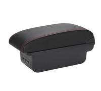 Boîte Rangement Accessoires De Rénovation Spécifiques For L'accoudoir Central De La Pour Peugeot 301 PYPFQUMQGR(B1 Black red 3USB)