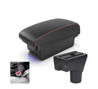 Boîte Rangement Accessoires Intérieurs Voiture Pour Nissan Pour March Pour Micra K13 MK4 IV Pour Sunny 2011 2012 10-23 Boîte D'accoudoir De Voiture(B1 Black red 3 USB)