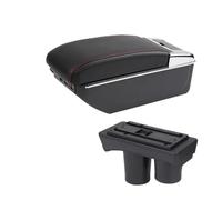 Boîte Rangement Accessoires Pour Porte-gobelets Et Boîte De Rangement D'accoudoir Pour Peugeot 301 PYPFQUMQGR(D red line 7USB)