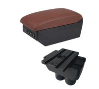 Boîte rangement accoudoir central Pour VW Pour Touran Pour Caddy Boîte D'accoudoir De Voiture Boîte De Rangement De Console Centrale Centrale Avec Interface USB(C6 brown 7USB)