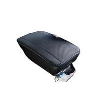 Boîte Rangement Accoudoir Coussin D'accoudoir Voiture En Cuir Et Fibre Double Ligne Gaufrée Antidérapant Protection Centrale Accessoires Style Automobile Universels(Noir)