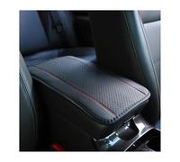 Boîte Rangement Accoudoir Coussin D'accoudoir Voiture En Cuir Et Fibre Double Ligne Gaufrée Antidérapant Protection Centrale Accessoires Style Automobile Universels(Black Red)