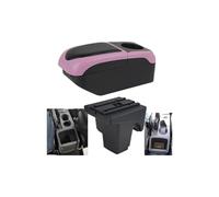 Boîte Rangement Accoudoir Pour Ford Pour Focus 3 MK3 2011-2023 Accoudoir Central Console Rangement En Cuir Accessoires Voiture(S1 Black-pink 6usb)