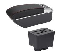 Boîte Rangement Accoudoir Pour VW Pour POLO Mk5 6R Pour Vento 2002 2003 2004 2005 2006 2007 2008 2009 Boîte Rangement Accessoires Voiture Accoudoir(B1 Black Red 7usb)