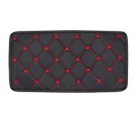 Boîte Rangement Accoudoir Tapis D'accoudoir Universel En Cuir Pour Voiture Boîte Rangement Anti-poussière Housse Coussin Protection Intérieure Étanche(Black-red)