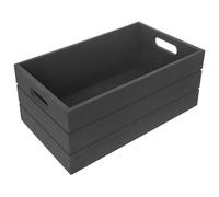 Boîte rangement bois noir 36x26x15 cm déco universelle