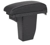 Boîte Rangement Boîte D'accoudoir Pièces Rechange Détails Intérieurs Boîte Rangement Centrale Accessoires Auto Port USB Spécial Pour Peugeot 2008 PYPFQUMQGR(A3 Black White line)