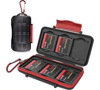 Boite Rangement Carte Compact Flash, Professionnel Imperméable aux Chocs pour 6 Cartes CF, Etui Carte Compact Flash avec Crochet et Boucle, Petit et Portable