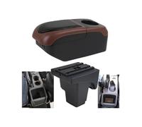 Boîte Rangement Centrale Pour Ford Pour Focus 3 MK3 2011-2023 Accessoires En Cuir Pour Accoudoir Voiture Boîte Rangement Pour Console(S1 Black-coffee 6usb)
