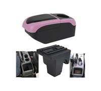 Boîte Rangement Centrale Pour Ford Pour Focus 3 MK3 2011-2023 Accessoires En Cuir Pour Accoudoir Voiture Boîte Rangement Pour Console(S1 Black-pink 6usb)